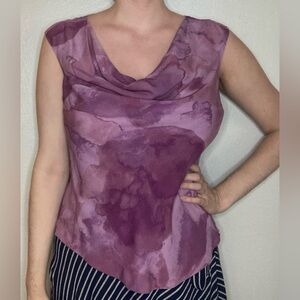 Classiques Entier Atlier 100% Silk Purple Blouse Size Medium